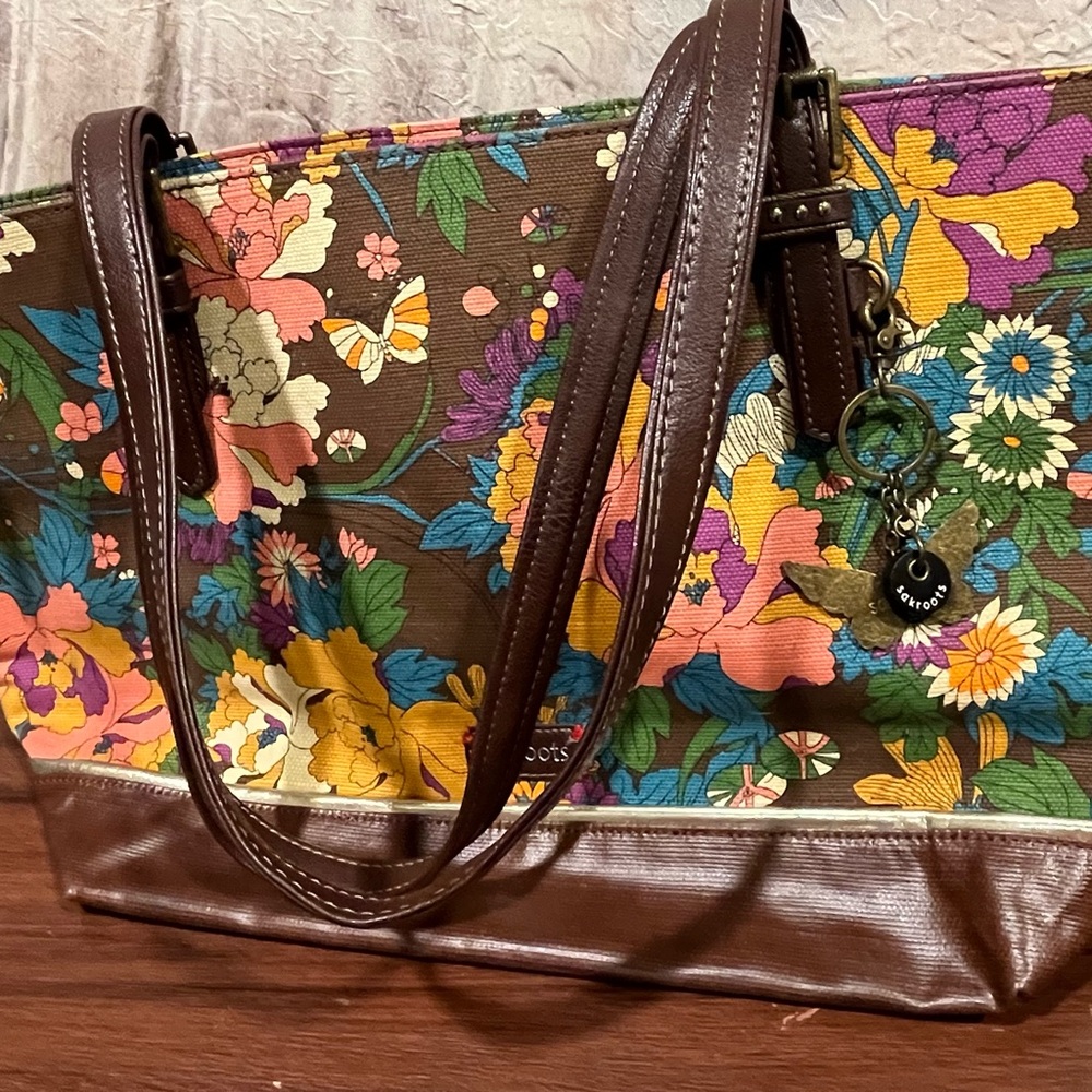 Sakroots Butterfly Floral Statement Shoulder Bag